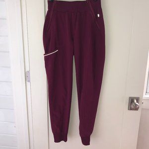 Cherokee Infinity elastic waist jogger scrub pants sz S EUC LN wine
